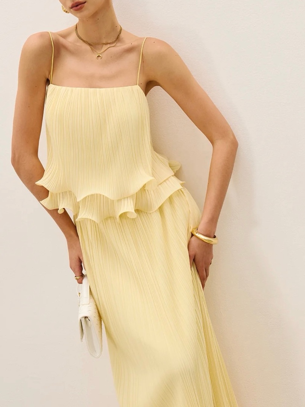 Pleated Layered Ruffle Skirt Set - Picture 2 of 7